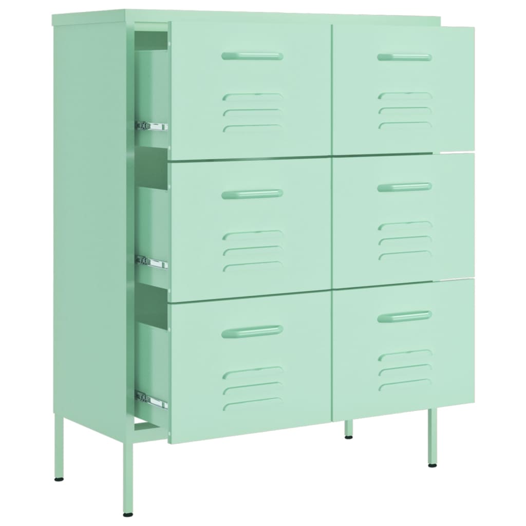vidaXL Dulap cu sertare, verde mentă, 80x35x101,5 cm, oțel vidaXL Dulap cu sertare, verde mentă, 80x35x101,5 cm, oțel