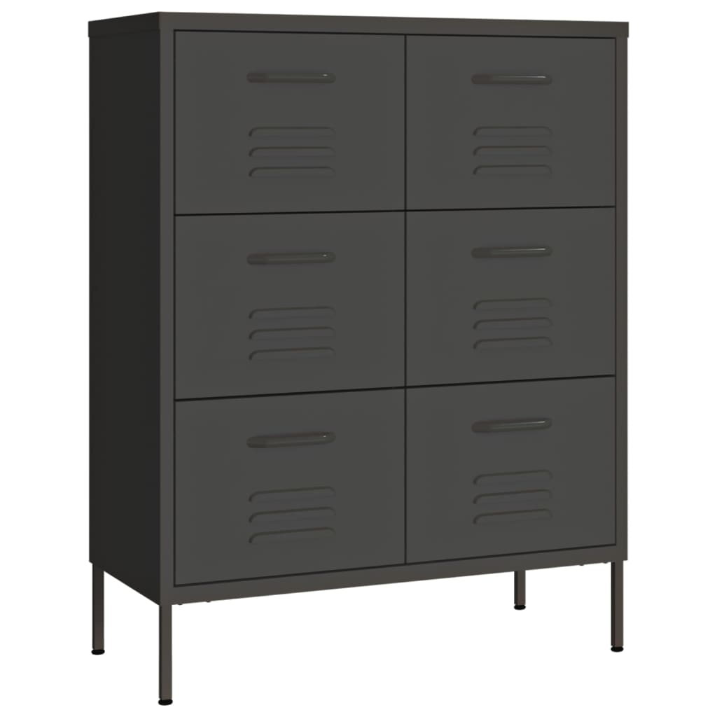 vidaXL Dulap cu sertare, antracit, 80x35x101,5 cm, oțel