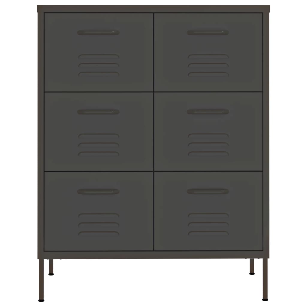 vidaXL Dulap cu sertare, antracit, 80x35x101,5 cm, oțel