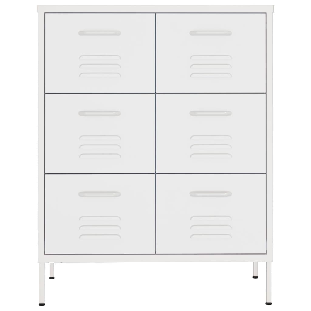 vidaXL Dulap cu sertare, alb, 80x35x101,5 cm, oțel vidaXL Dulap cu sertare, alb, 80x35x101,5 cm, oțel
