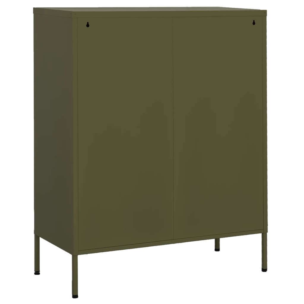 vidaXL Dulap de depozitare, verde măsliniu, 80x35x101,5 cm, oțel