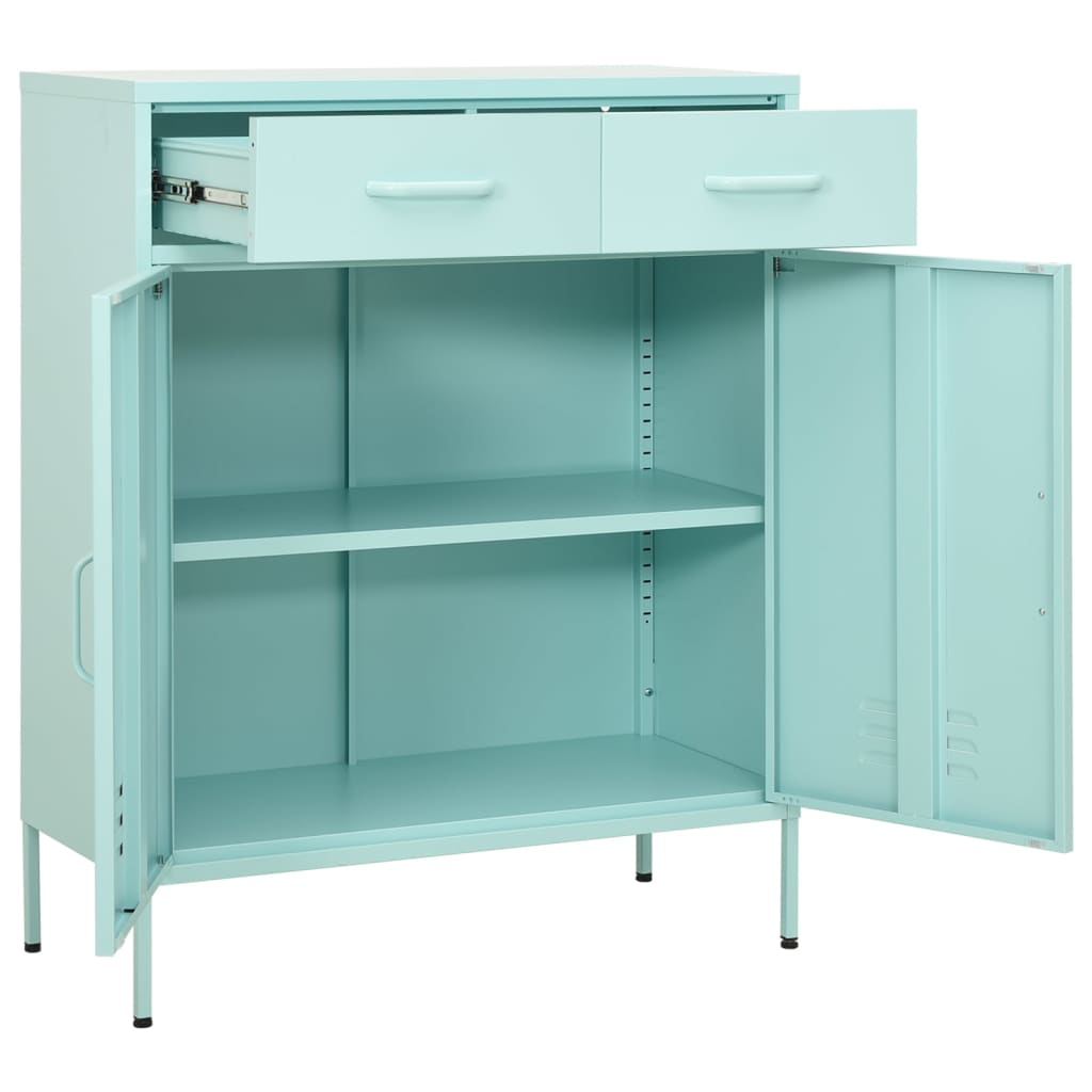 vidaXL Dulap de depozitare, verde mentă, 80x35x101,5 cm, oțel
