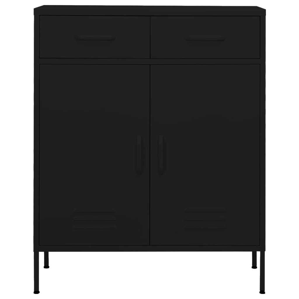 vidaXL Dulap de depozitare, negru, 80x35x101,5 cm, oțel