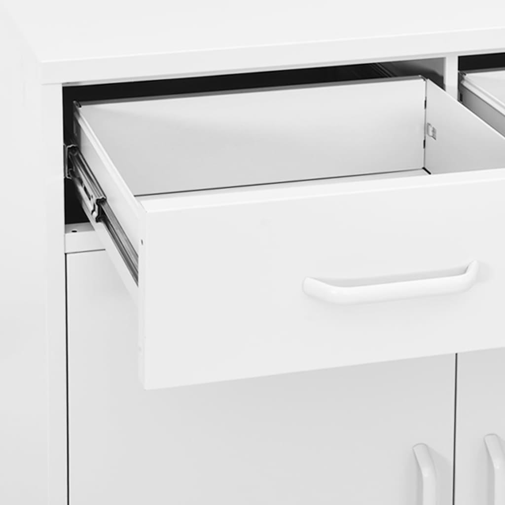 vidaXL Dulap de depozitare, alb, 80x35x101,5 cm, oțel vidaXL Dulap de depozitare, alb, 80x35x101,5 cm, oțel