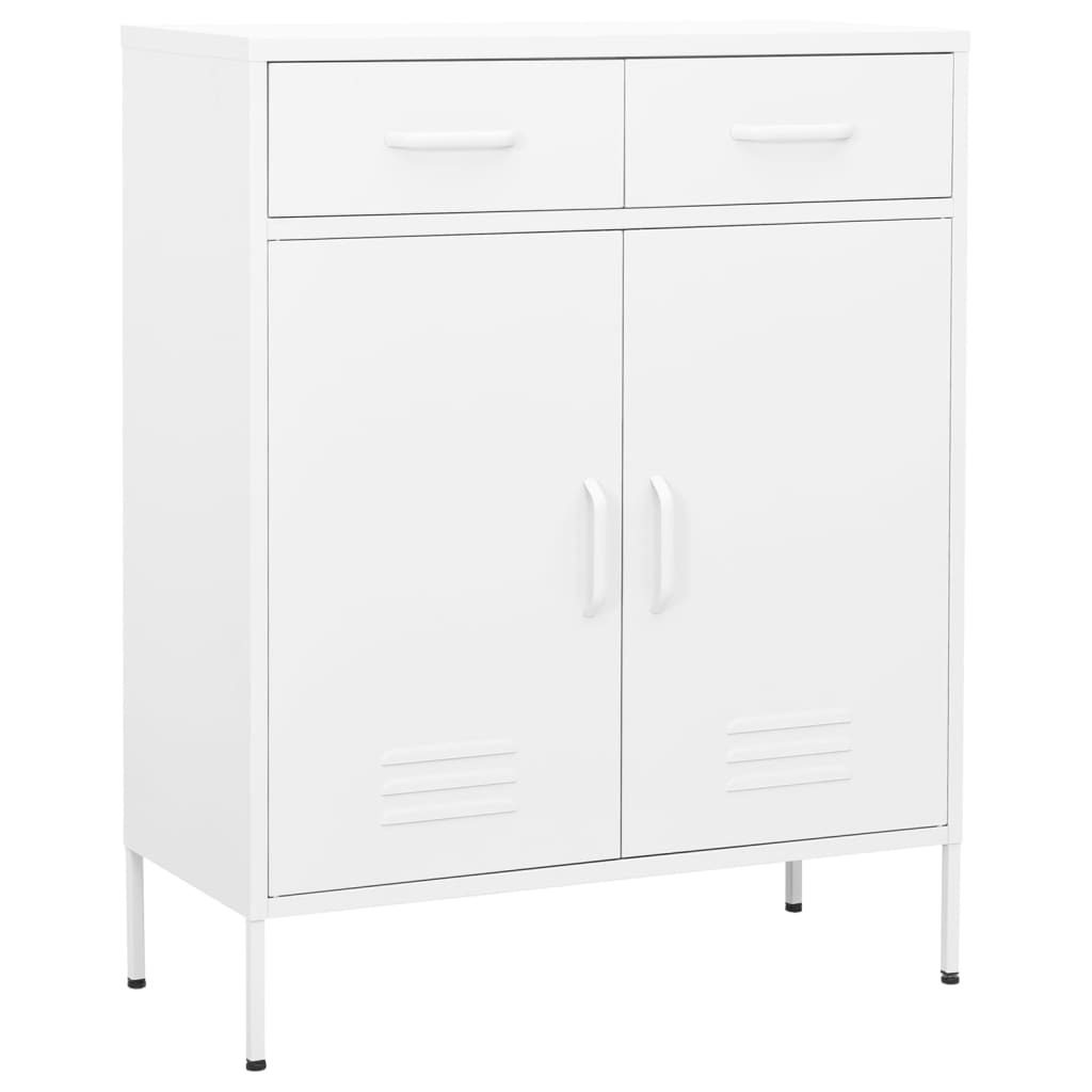 vidaXL Dulap de depozitare, alb, 80x35x101,5 cm, oțel vidaXL Dulap de depozitare, alb, 80x35x101,5 cm, oțel