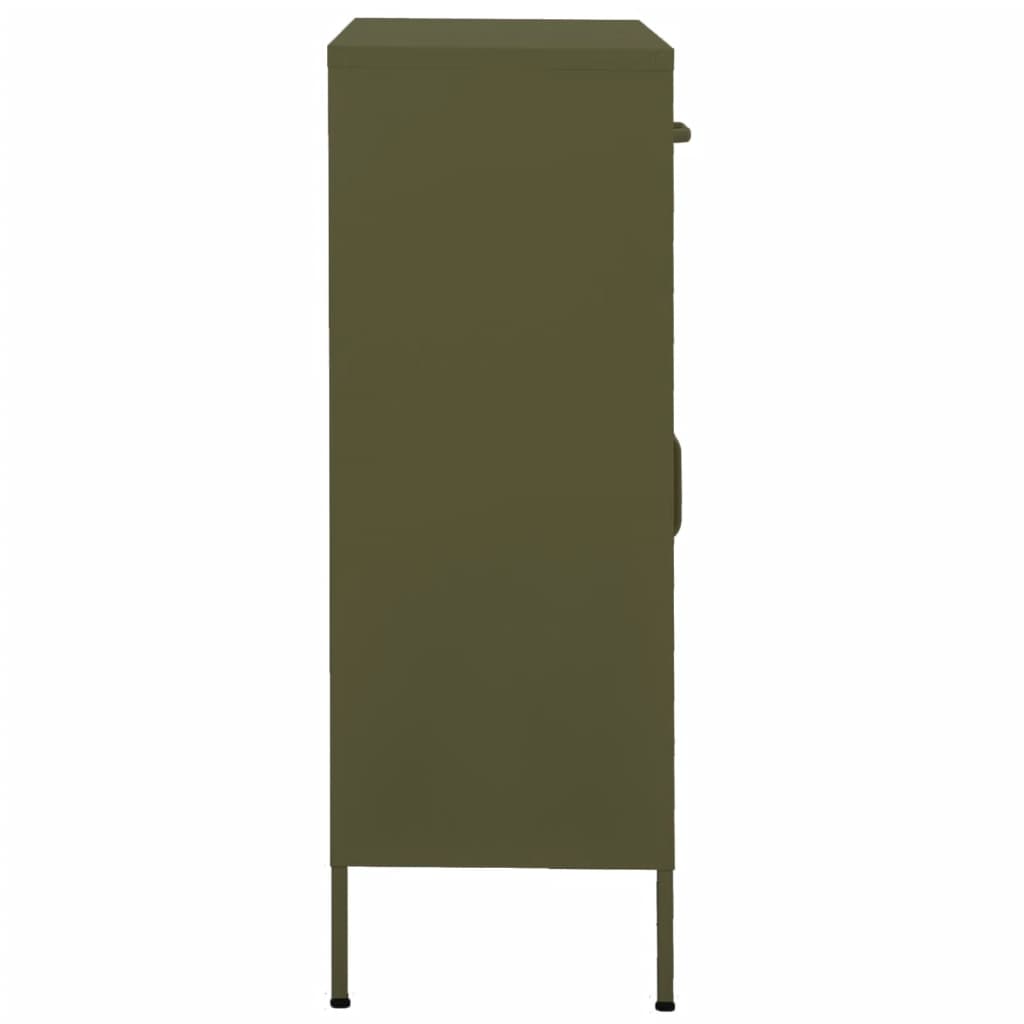 vidaXL Dulap de depozitare, verde măsliniu, 80x35x101,5 cm, oțel vidaXL Dulap de depozitare, verde măsliniu, 80x35x101,5 cm, oțel