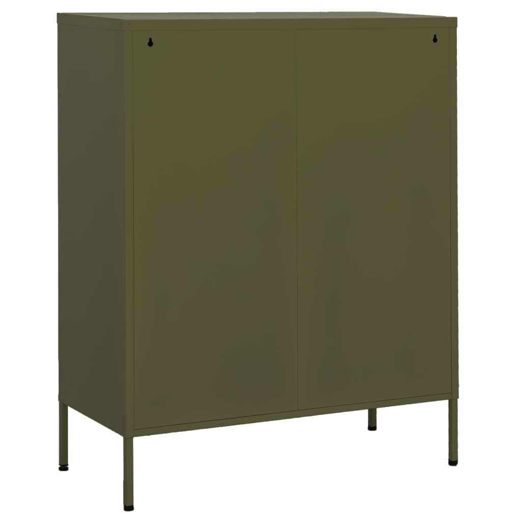 vidaXL Dulap de depozitare, verde măsliniu, 80x35x101,5 cm, oțel vidaXL Dulap de depozitare, verde măsliniu, 80x35x101,5 cm, oțel