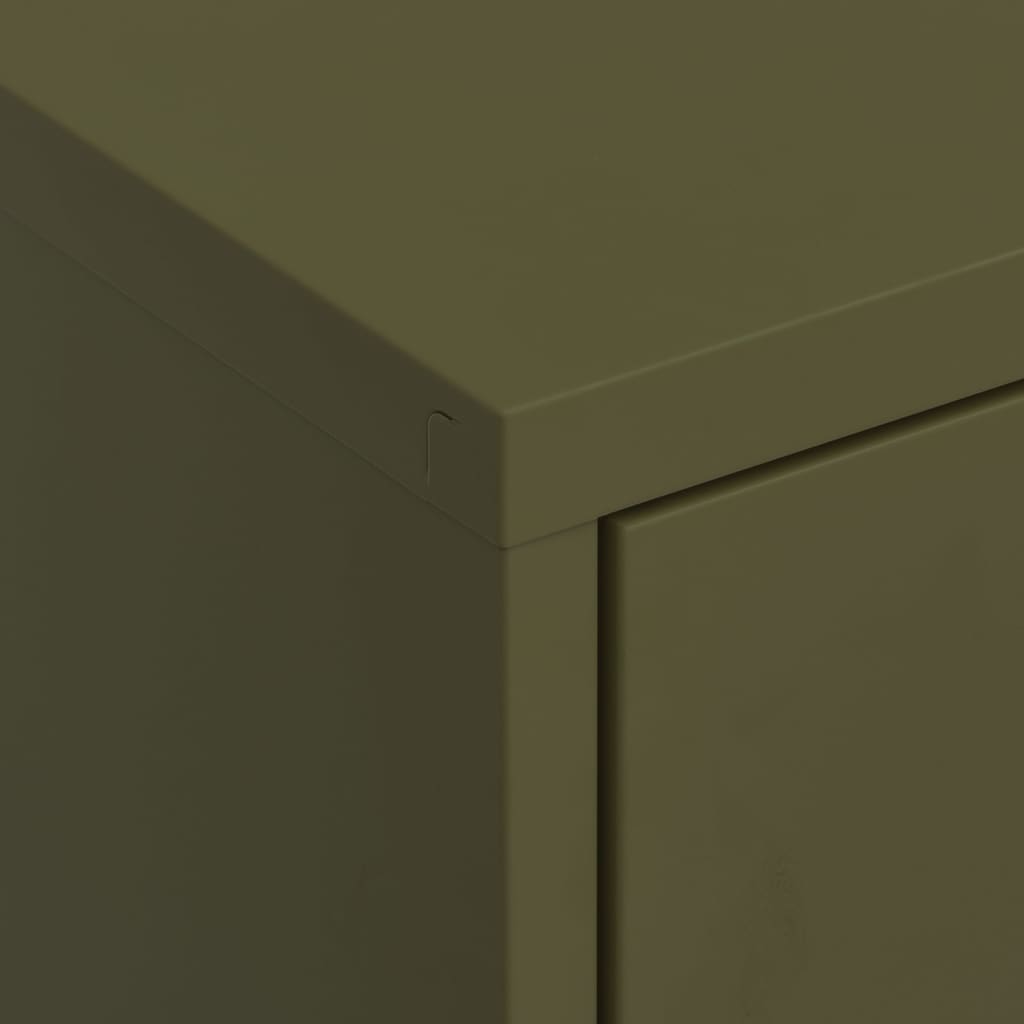 vidaXL Dulap de depozitare, verde măsliniu, 80x35x101,5 cm, oțel vidaXL Dulap de depozitare, verde măsliniu, 80x35x101,5 cm, oțel