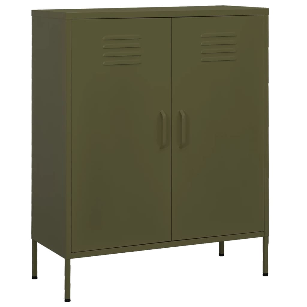 vidaXL Dulap de depozitare, verde măsliniu, 80x35x101,5 cm, oțel vidaXL Dulap de depozitare, verde măsliniu, 80x35x101,5 cm, oțel