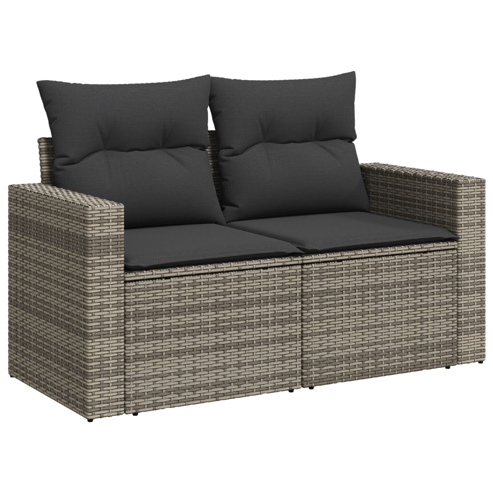 vidaXL Setul de canapea de grădină are 9 piese cu perne Gri din rattan sintetic și acacia.