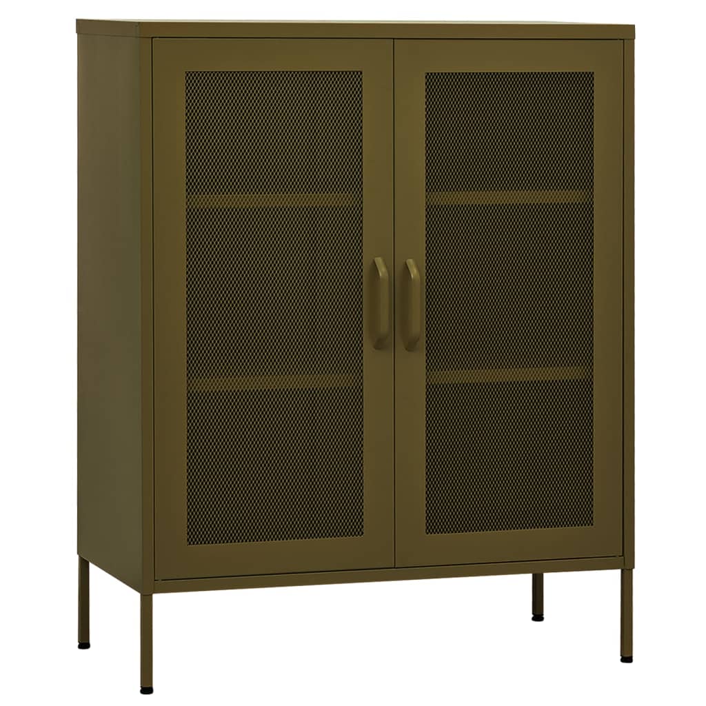 vidaXL Dulap de depozitare, verde măsliniu, 80x35x101,5 cm, oțel vidaXL Dulap de depozitare, verde măsliniu, 80x35x101,5 cm, oțel
