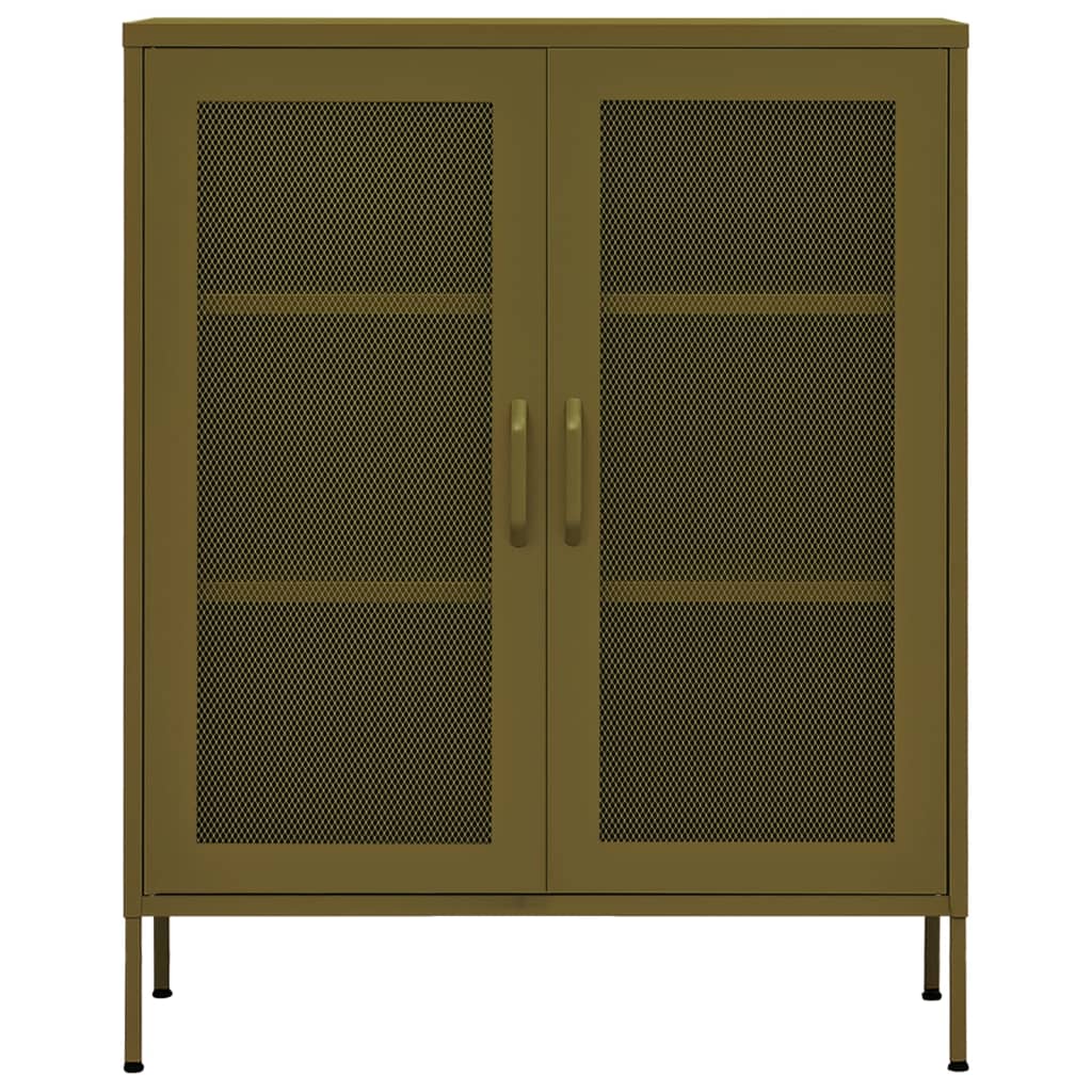 vidaXL Dulap de depozitare, verde măsliniu, 80x35x101,5 cm, oțel vidaXL Dulap de depozitare, verde măsliniu, 80x35x101,5 cm, oțel