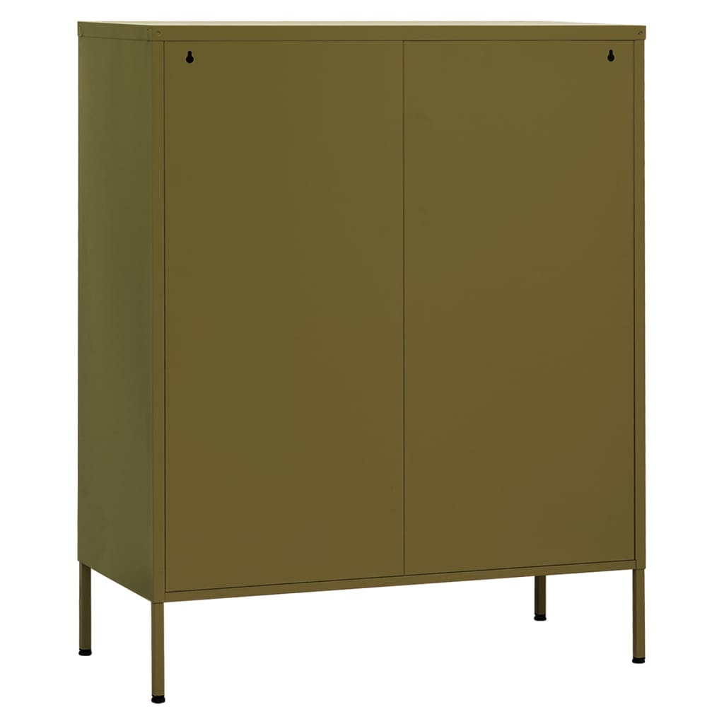 vidaXL Dulap de depozitare, verde măsliniu, 80x35x101,5 cm, oțel vidaXL Dulap de depozitare, verde măsliniu, 80x35x101,5 cm, oțel