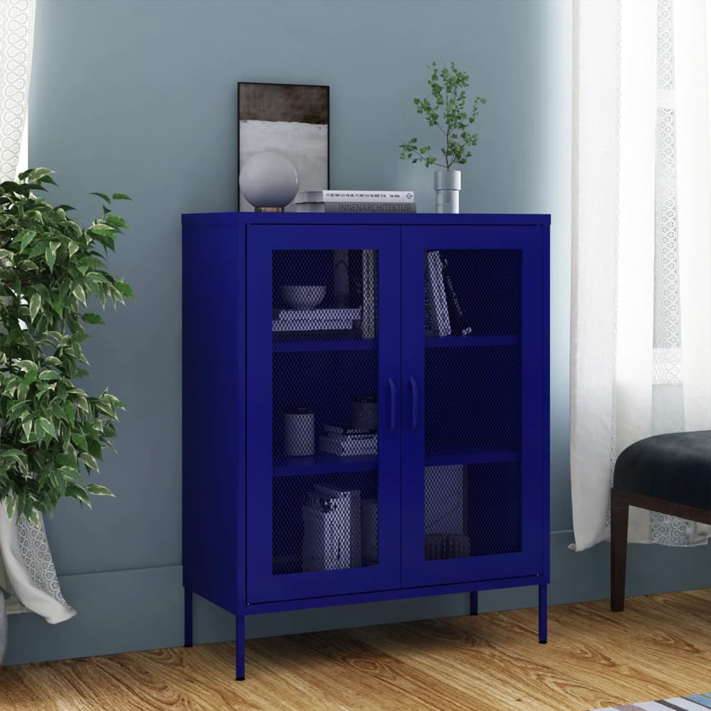 vidaXL Dulap de depozitare, bleumarin, 80x35x101,5 cm, oțel vidaXL Dulap de depozitare, bleumarin, 80x35x101,5 cm, oțel