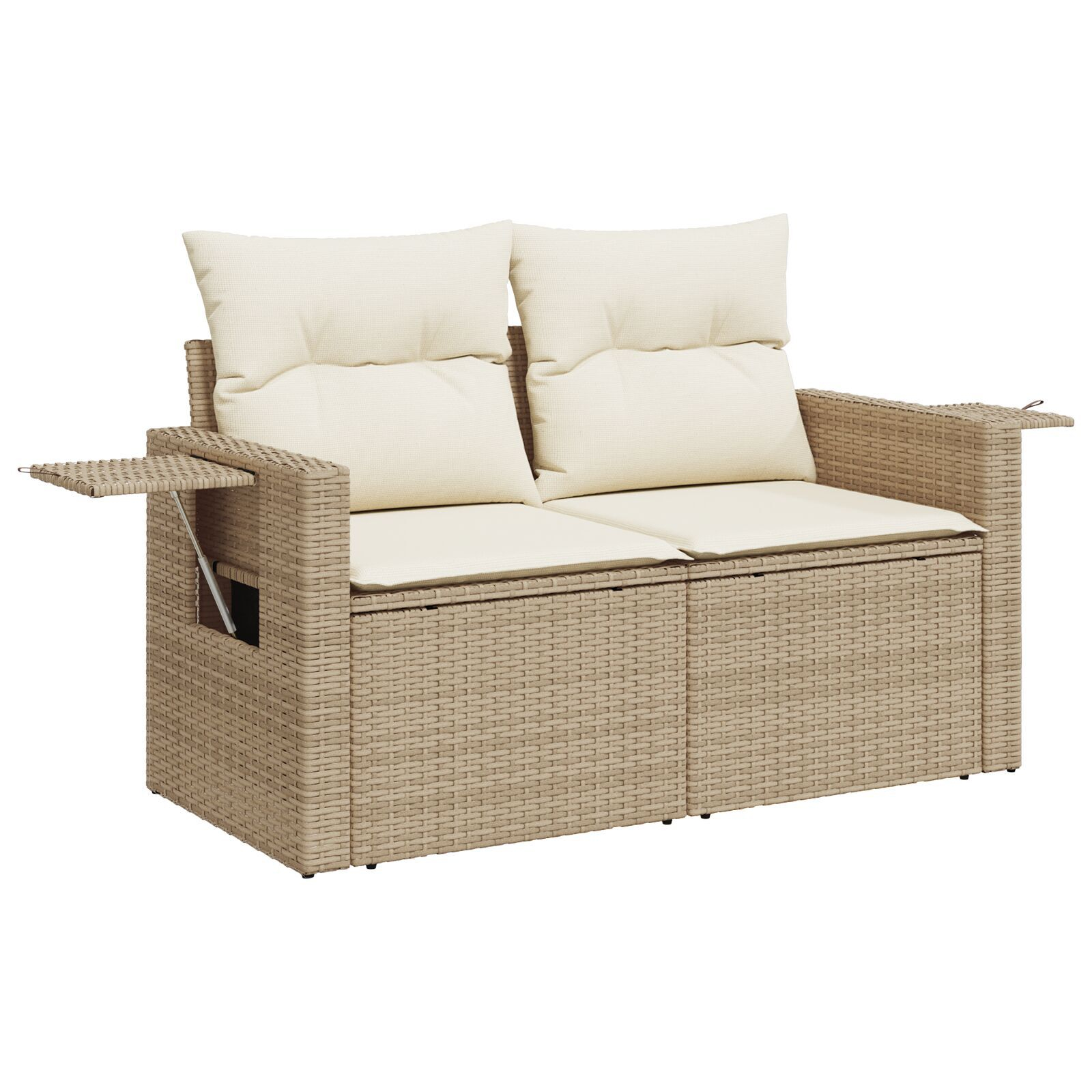 Set 10 Piese Canapea Grădină Cu Perne Bej Ratan Poli Acacia Set 10 Piese Canapea Grădină Cu Perne Bej Ratan Poli Acacia