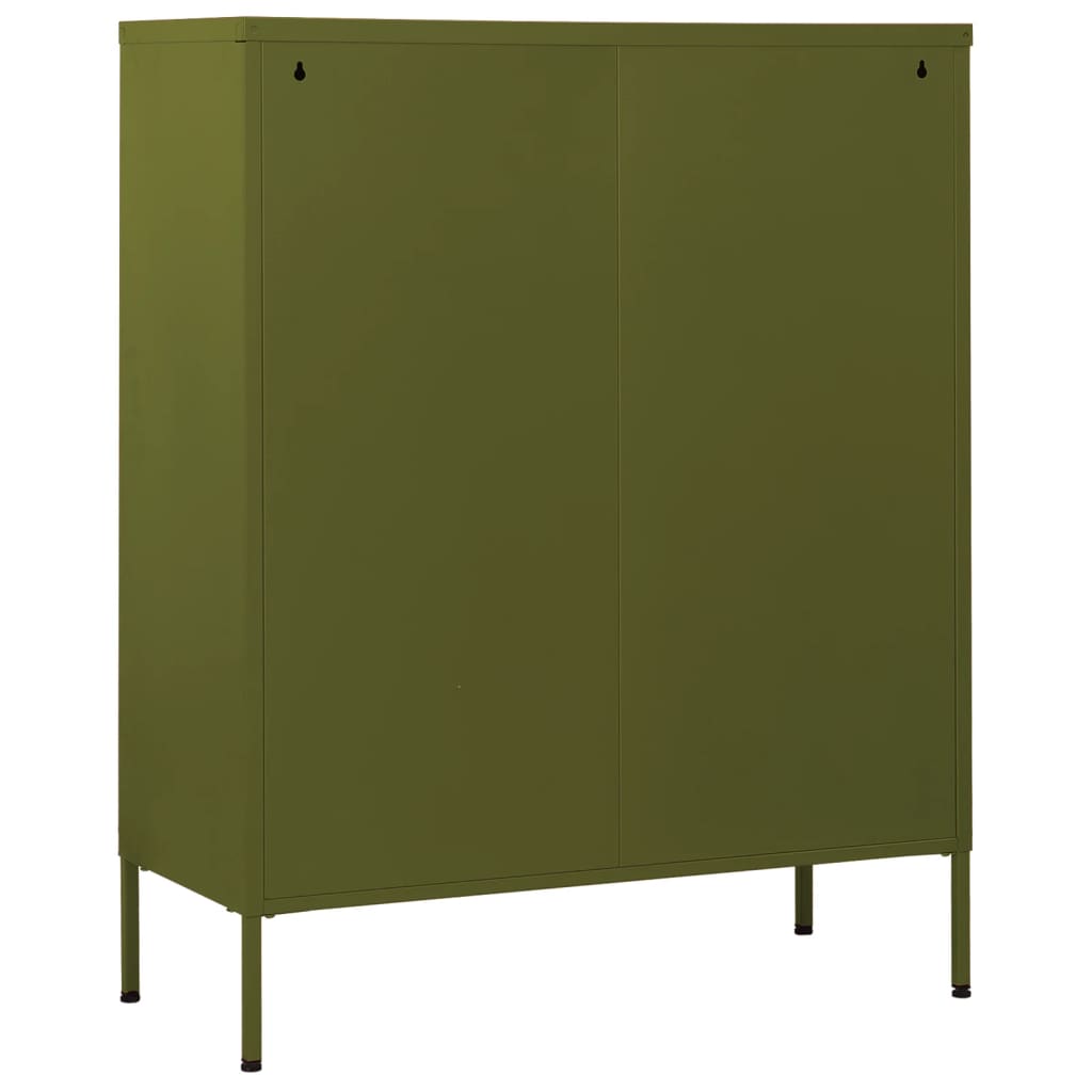 vidaXL Comodă cu sertare, verde măsliniu, 80x35x101,5 cm oțel vidaXL Comodă cu sertare, verde măsliniu, 80x35x101,5 cm oțel