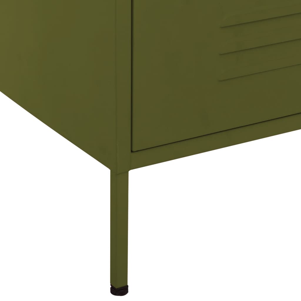 vidaXL Comodă cu sertare, verde măsliniu, 80x35x101,5 cm oțel vidaXL Comodă cu sertare, verde măsliniu, 80x35x101,5 cm oțel