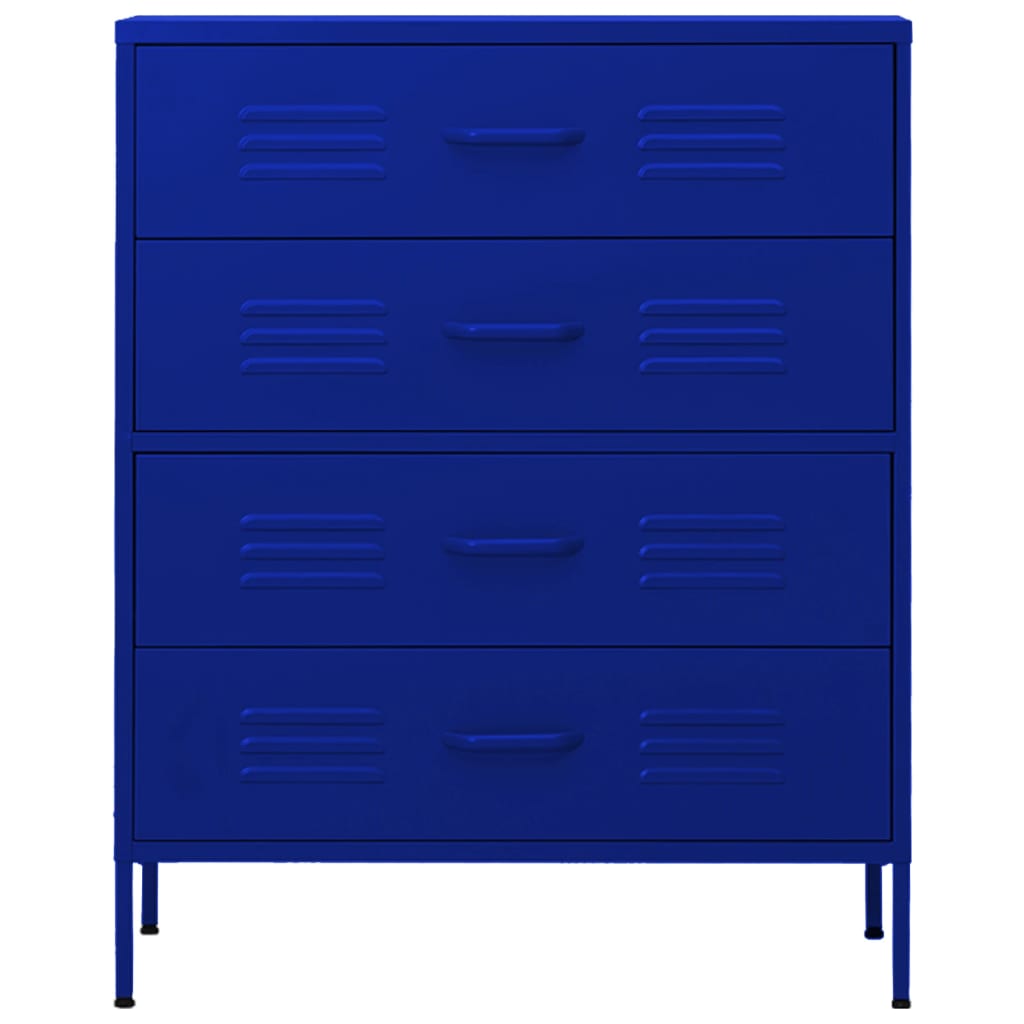vidaXL Comodă cu sertare, bleumarin, 80x35x101,5 cm, oțel vidaXL Comodă cu sertare, bleumarin, 80x35x101,5 cm, oțel