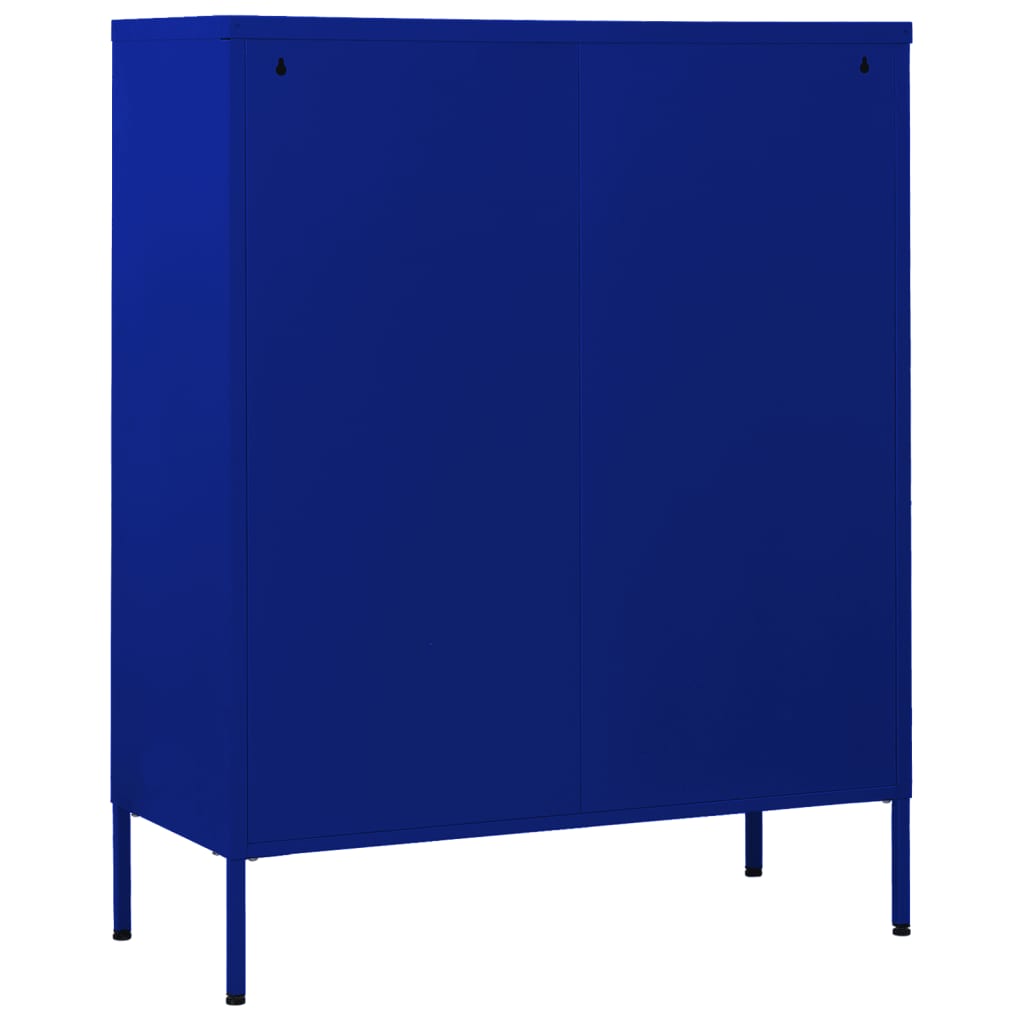 vidaXL Comodă cu sertare, bleumarin, 80x35x101,5 cm, oțel vidaXL Comodă cu sertare, bleumarin, 80x35x101,5 cm, oțel