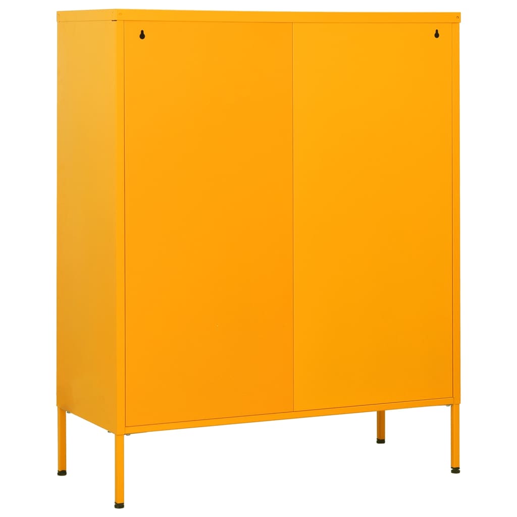vidaXL Comodă cu sertare, galben muștar, 80x35x101,5 cm oțel vidaXL Comodă cu sertare, galben muștar, 80x35x101,5 cm oțel