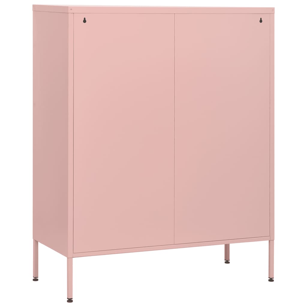vidaXL Comodă cu sertare, roz, 80x35x101,5 cm, oțel vidaXL Comodă cu sertare, roz, 80x35x101,5 cm, oțel