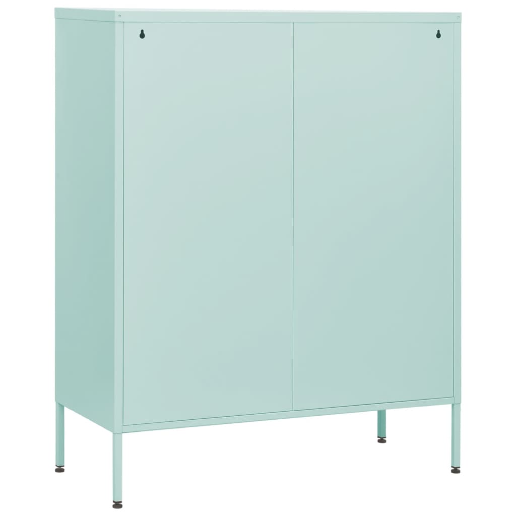 vidaXL Comodă cu sertare, verde mentă, 80x35x101,5 cm, oțel