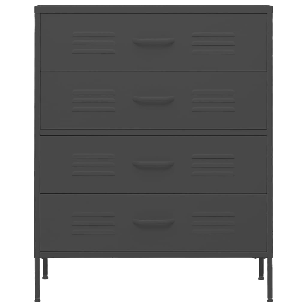 vidaXL Comodă cu sertare, antracit, 80x35x101,5 cm, oțel vidaXL Comodă cu sertare, antracit, 80x35x101,5 cm, oțel