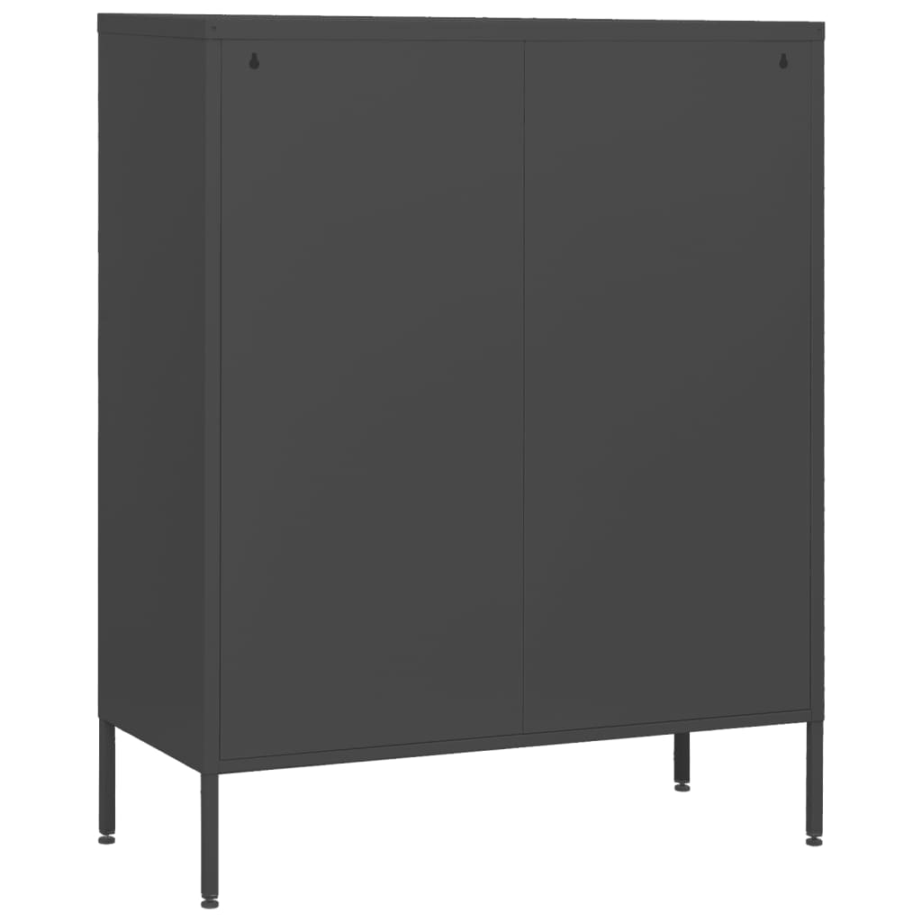 vidaXL Comodă cu sertare, antracit, 80x35x101,5 cm, oțel vidaXL Comodă cu sertare, antracit, 80x35x101,5 cm, oțel