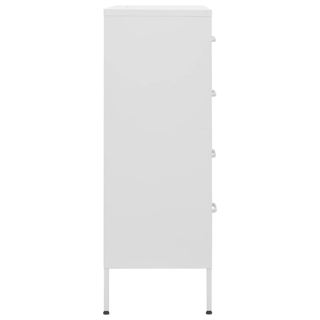 vidaXL Comodă cu sertare, alb, 80x35x101,5 cm, oțel vidaXL Comodă cu sertare, alb, 80x35x101,5 cm, oțel