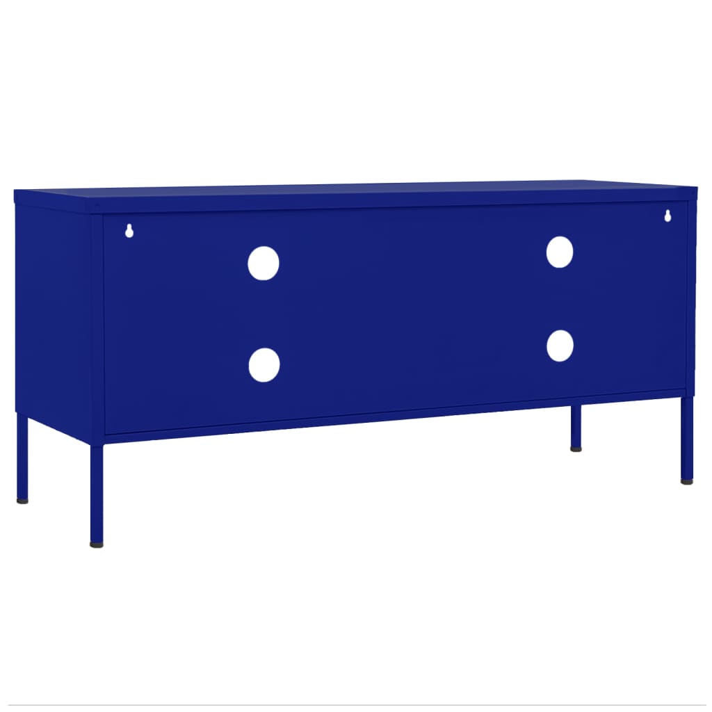 vidaXL Comodă TV, bleumarin, 105x35x50 cm, oțel vidaXL Comodă TV, bleumarin, 105x35x50 cm, oțel