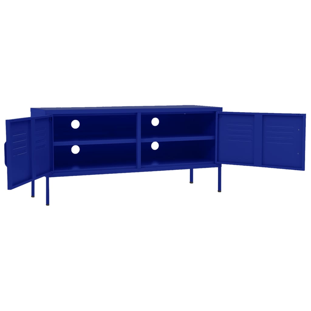 vidaXL Comodă TV, bleumarin, 105x35x50 cm, oțel vidaXL Comodă TV, bleumarin, 105x35x50 cm, oțel