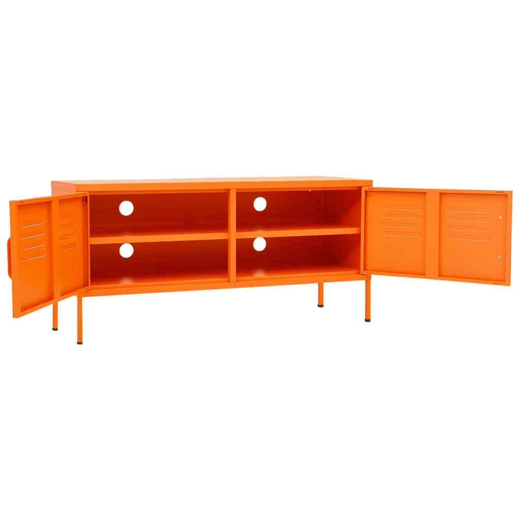 vidaXL Comodă TV, portocaliu, 105x35x50 cm, oțel vidaXL Comodă TV, portocaliu, 105x35x50 cm, oțel