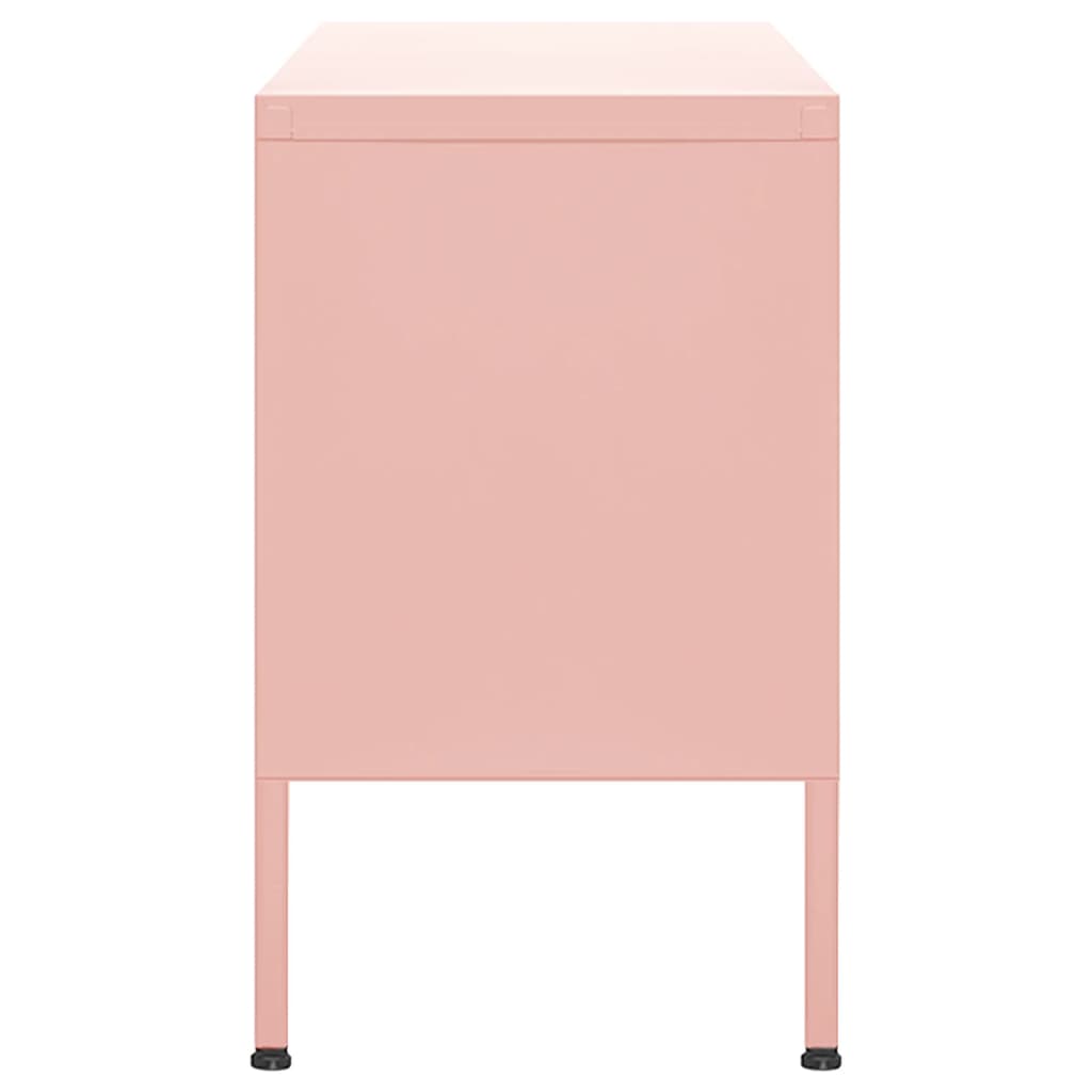 vidaXL Comodă TV, roz, 105x35x50 cm, oțel vidaXL Comodă TV, roz, 105x35x50 cm, oțel