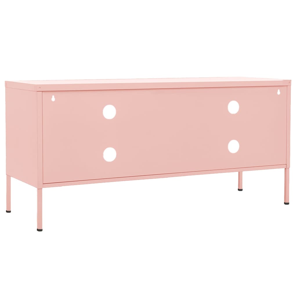 vidaXL Comodă TV, roz, 105x35x50 cm, oțel vidaXL Comodă TV, roz, 105x35x50 cm, oțel