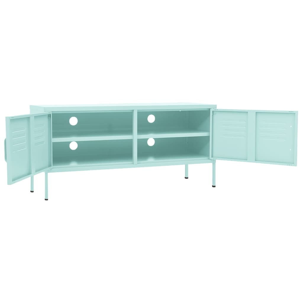 vidaXL Comodă TV, verde mentă, 105x35x50 cm, oțel
