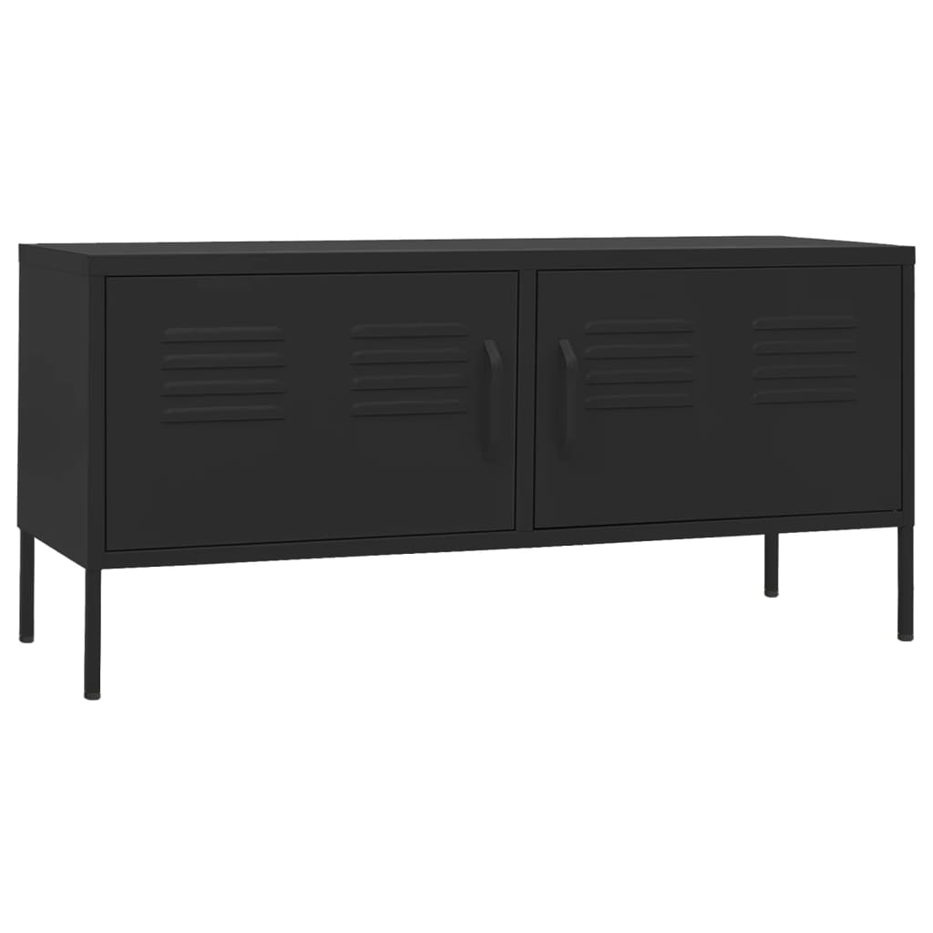 vidaXL Comodă TV, negru, 105x35x50 cm, oțel