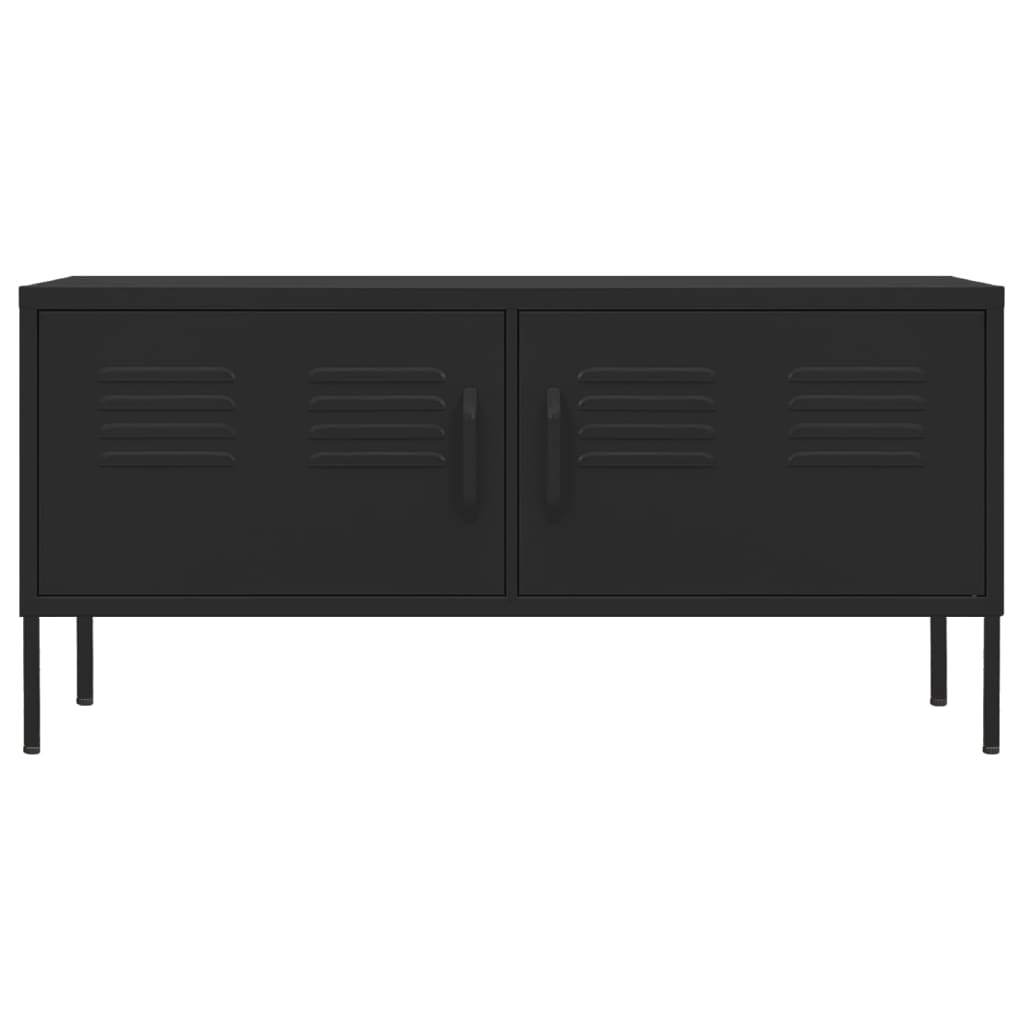 vidaXL Comodă TV, negru, 105x35x50 cm, oțel