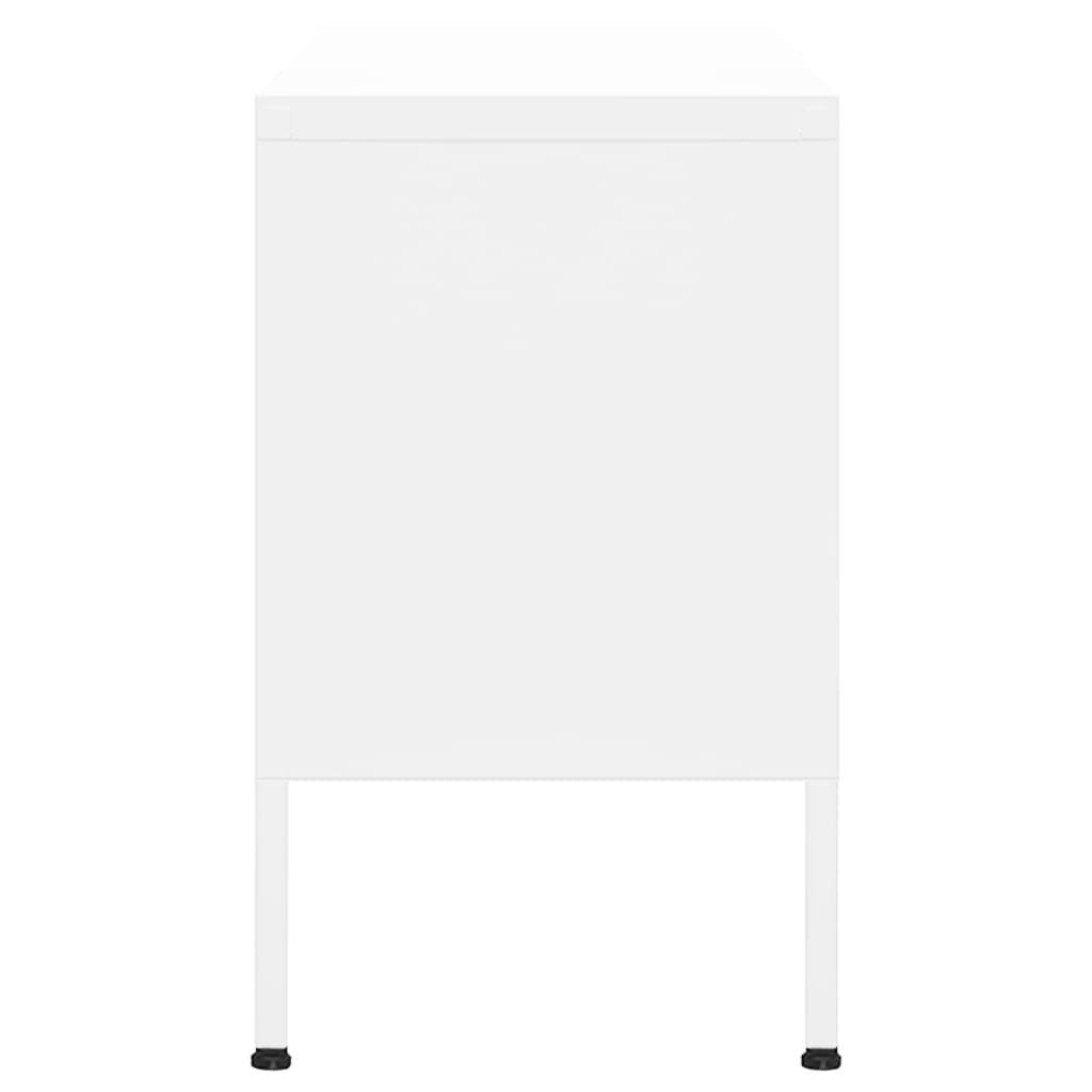 vidaXL Comodă TV, alb, 105x35x50 cm, oțel vidaXL Comodă TV, alb, 105x35x50 cm, oțel
