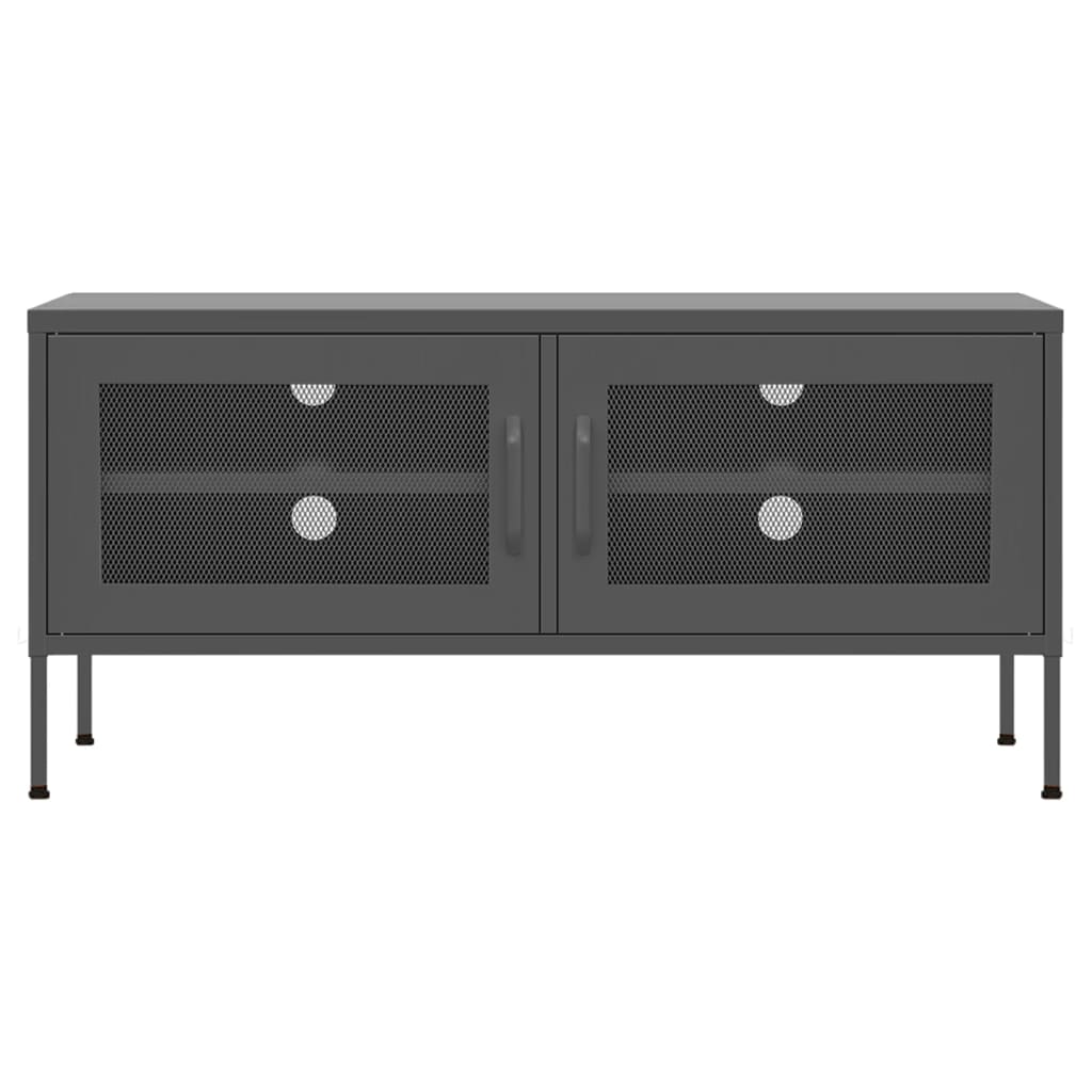 vidaXL Comodă TV, antracit, 105x35x50 cm, oțel vidaXL Comodă TV, antracit, 105x35x50 cm, oțel
