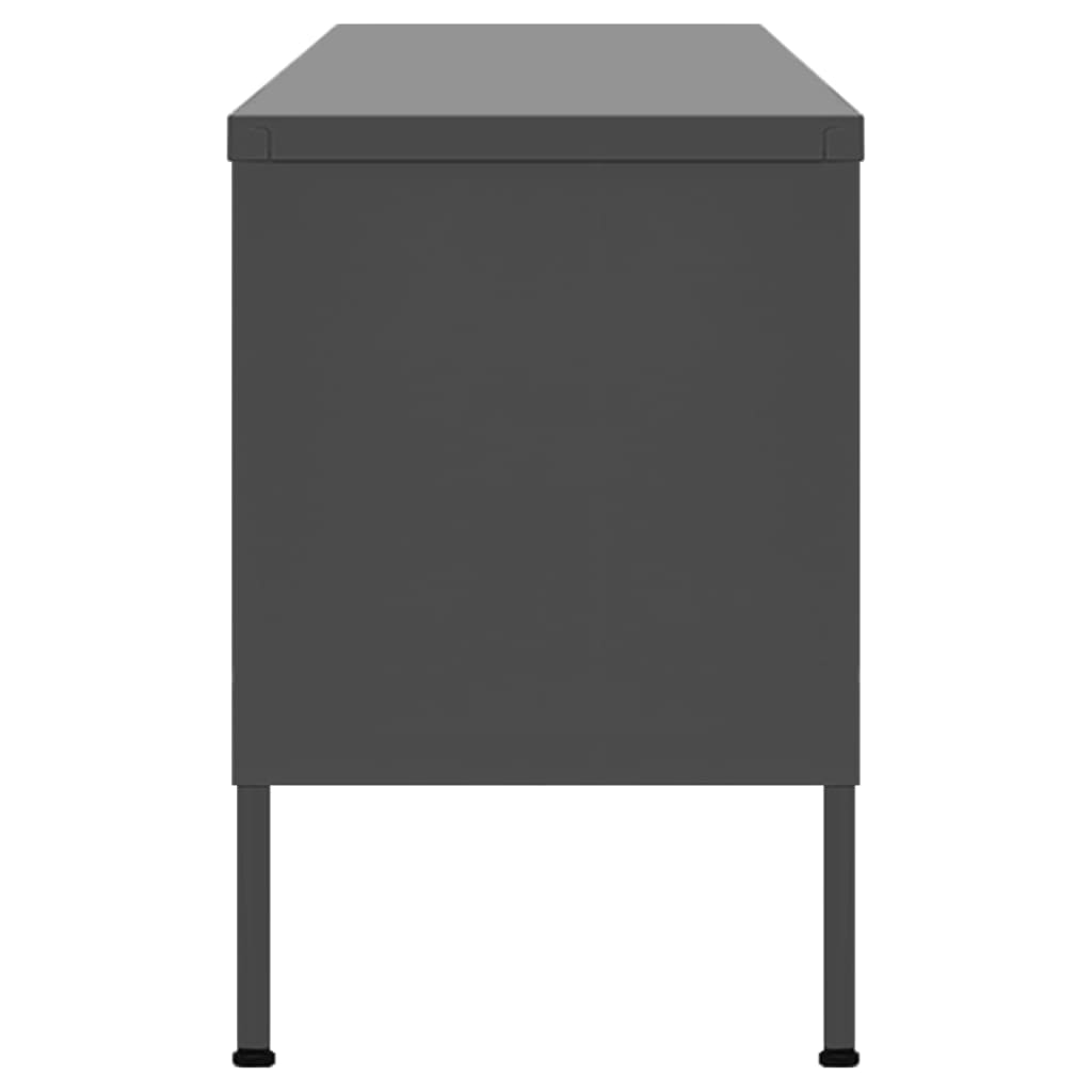 vidaXL Comodă TV, antracit, 105x35x50 cm, oțel vidaXL Comodă TV, antracit, 105x35x50 cm, oțel