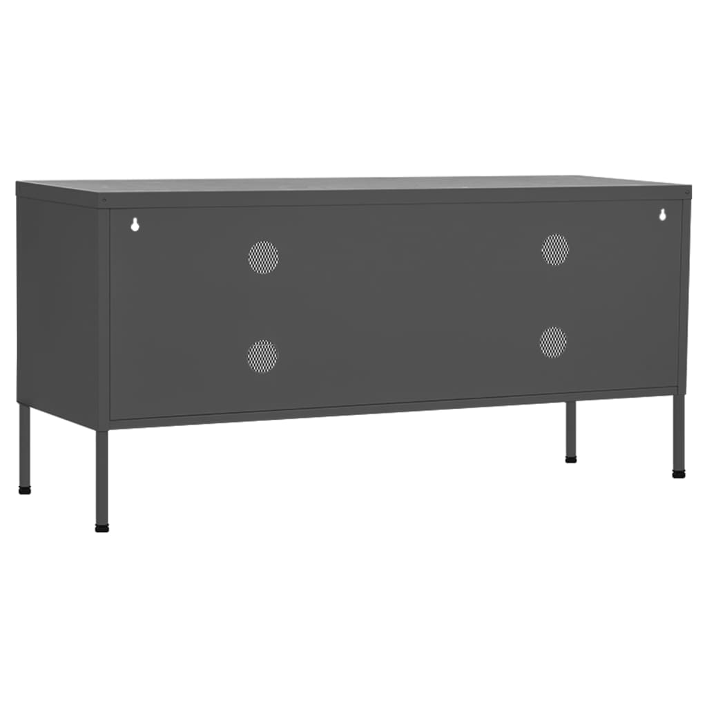 vidaXL Comodă TV, antracit, 105x35x50 cm, oțel vidaXL Comodă TV, antracit, 105x35x50 cm, oțel