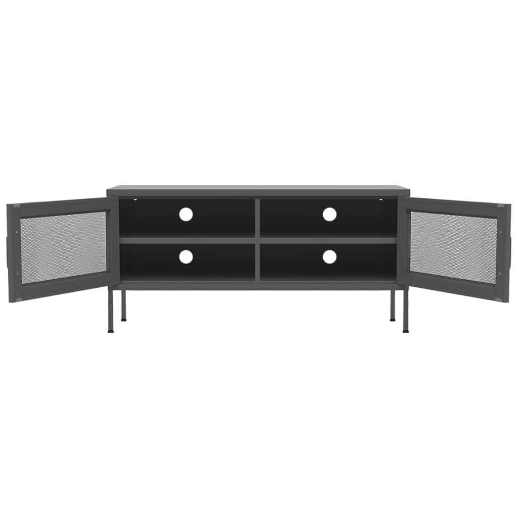 vidaXL Comodă TV, antracit, 105x35x50 cm, oțel vidaXL Comodă TV, antracit, 105x35x50 cm, oțel