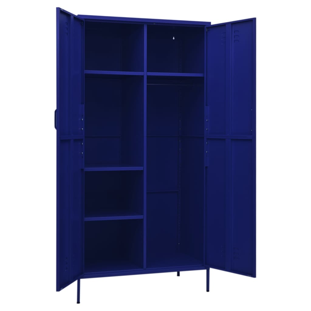 vidaXL Șifonier, bleumarin, 90x50x180 cm, oțel vidaXL Șifonier, bleumarin, 90x50x180 cm, oțel