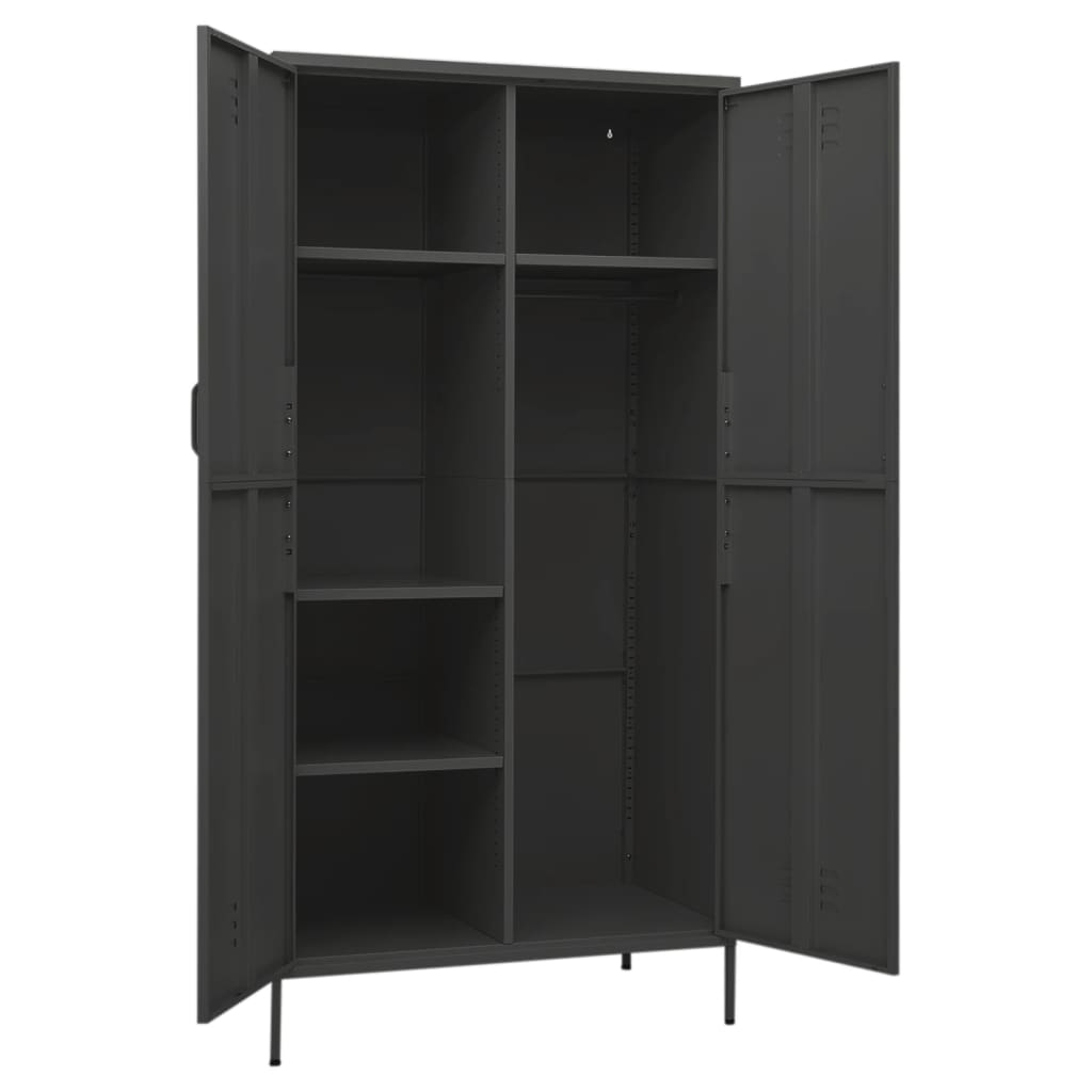 vidaXL Șifonier, antracit, 90x50x180 cm oțel vidaXL Șifonier, antracit, 90x50x180 cm oțel