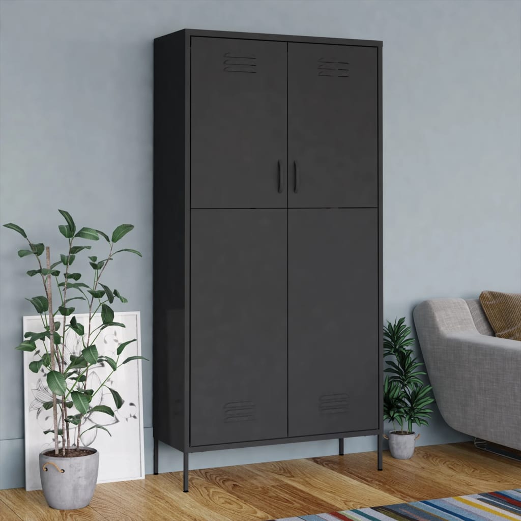 vidaXL Șifonier, antracit, 90x50x180 cm oțel vidaXL Șifonier, antracit, 90x50x180 cm oțel
