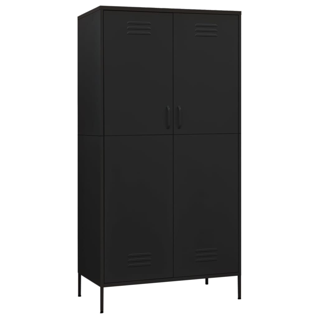 vidaXL Șifonier, negru, 90x50x180 cm oțel vidaXL Șifonier, negru, 90x50x180 cm oțel
