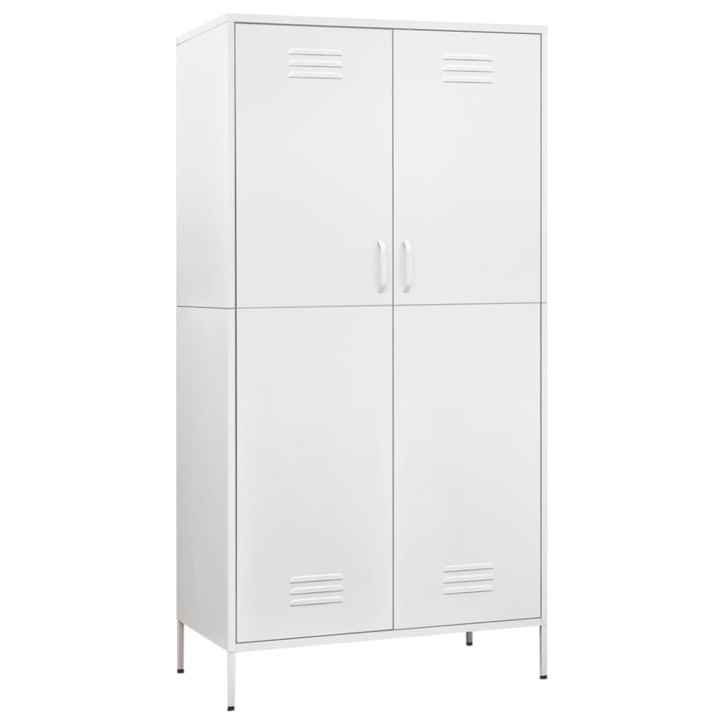 vidaXL Șifonier, alb, 90x50x180 cm oțel vidaXL Șifonier, alb, 90x50x180 cm oțel