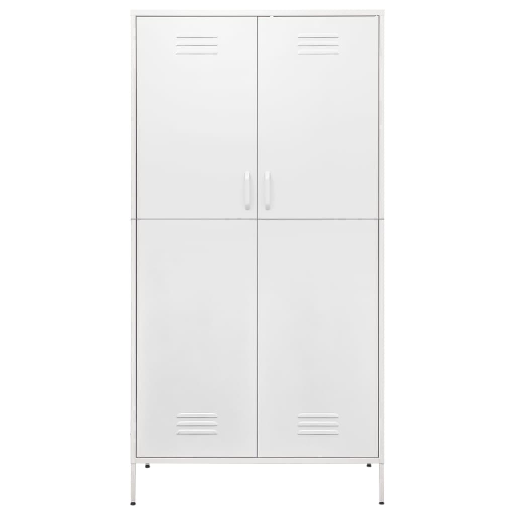 vidaXL Șifonier, alb, 90x50x180 cm oțel vidaXL Șifonier, alb, 90x50x180 cm oțel