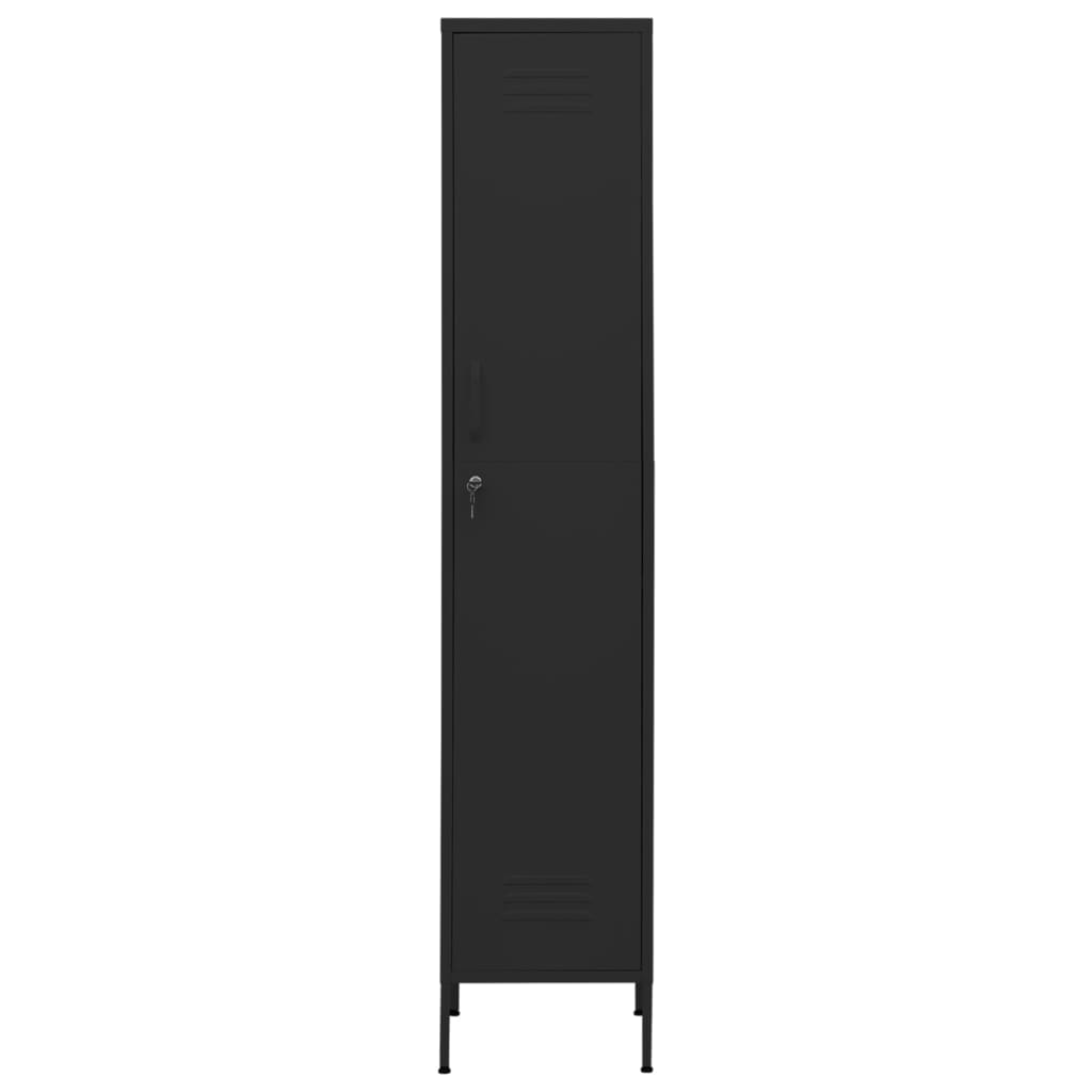 vidaXL Dulap vestiar, negru, 35x46x180 cm, oțel