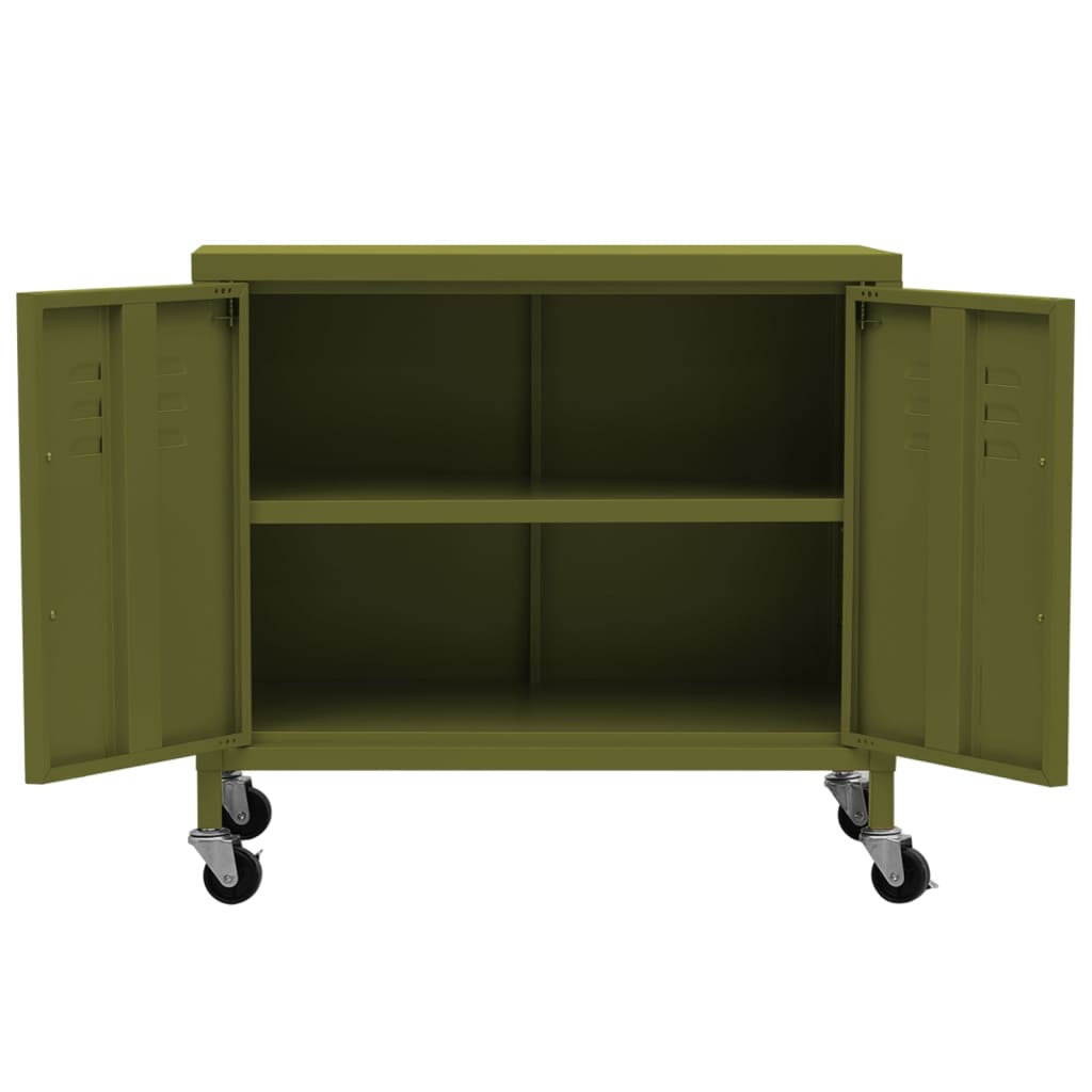 vidaXL Dulap de depozitare, verde măsliniu, 60x35x56 cm, oțel vidaXL Dulap de depozitare, verde măsliniu, 60x35x56 cm, oțel